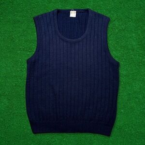 Vintage 70s Navy Acrylic Sweater Vest